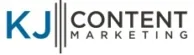 KJ Content Marketing logo with blue and gray text