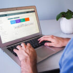 Wellness professional looking at the results of his SEO inbound marketing.